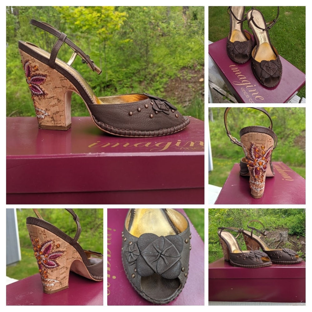 Vince Camuto Beaded wedges Sz 8